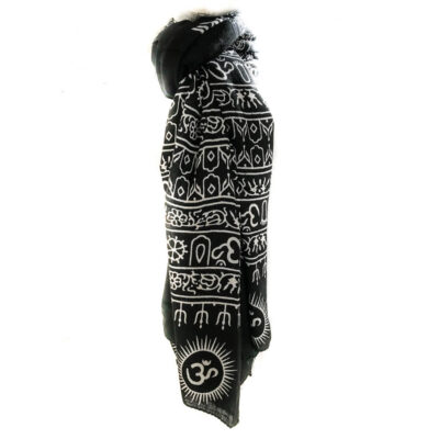 Black Om mantra scarf