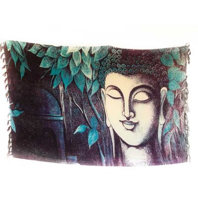 Buddha head blue-purple wall hanging