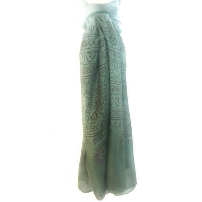 Dark Green Om mantra scarf