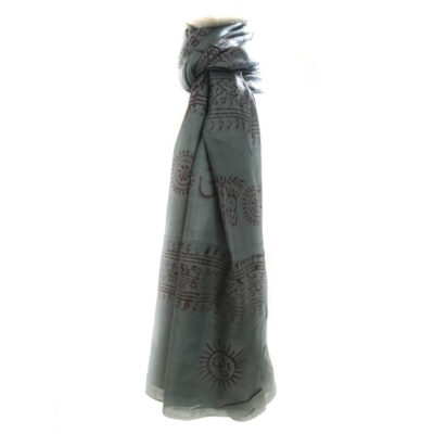 Dark Grey Om mantra scarf