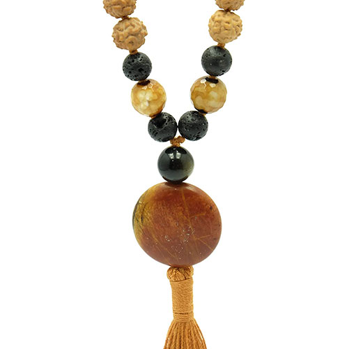 Earth's Riches Rudraksha Mala Agate3