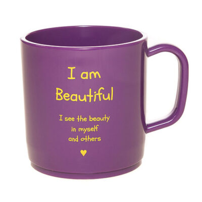 I am beautiful mauve happy mug