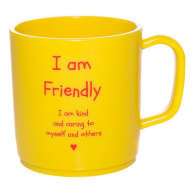 I am friendly yellow happy mug