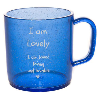 I am lovely blue sparkly Happy Mug