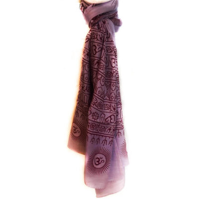 Lilac Om mantra scarf