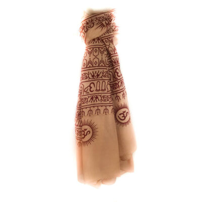 Om Mantra Scarf Light Camel