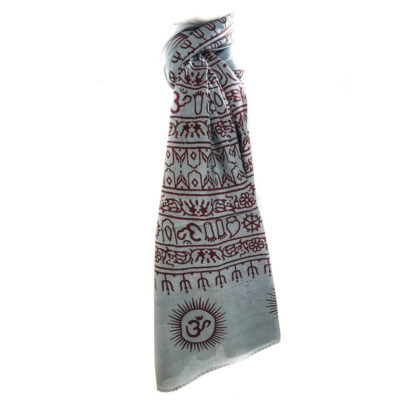 Om Mantra Scarf Light Grey