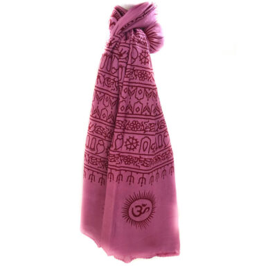 Om Mantra Scarf Magenta