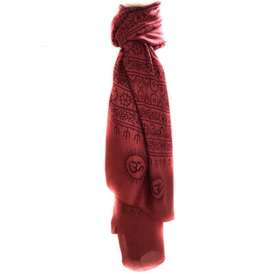 Om Mantra Scarf (Maroon)