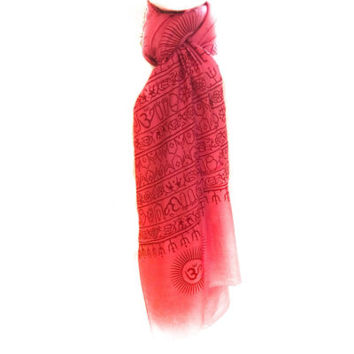 Pink Om mantra scarf