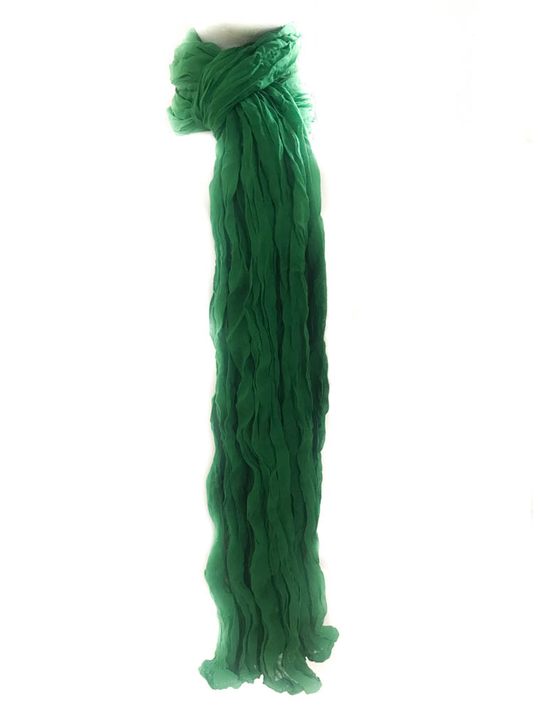 Indian Cotton Crinkle Scarf plain Green