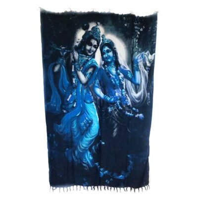 Krishna and Radha Wall Hanging - Blue