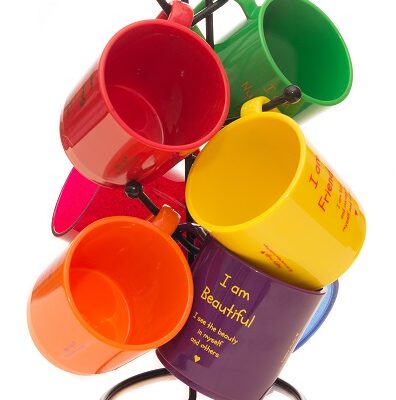Set of 7 Happy Mugs