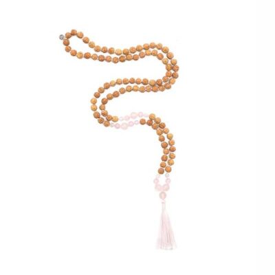 Rose Quartz Mayavati Aum Rudraksha 108 Bead Mala