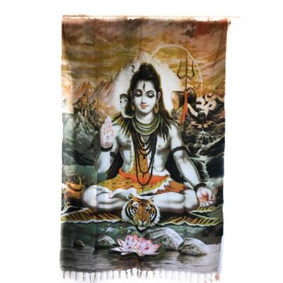 Shiva and Tiger Wall Hanging Multi orange-green