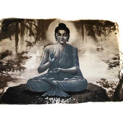 Sitting Budha - Brown Grey wall-hanging