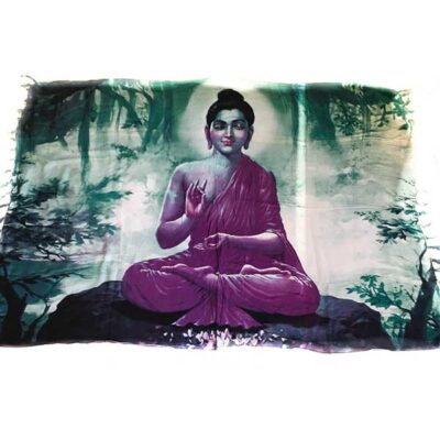 Sitting Budha - Purple/Green Wall Hanging
