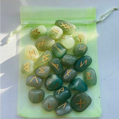 Green Aventurine Rune Stones